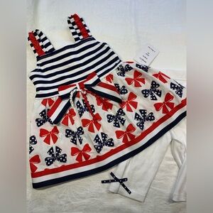 NWT Blueberi Boulevard Red White and Blue Outfit